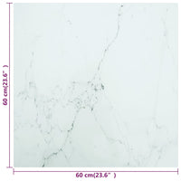 Thumbnail for Tischplatte Weiß 60x60 cm 6 mm Hartglas in Marmoroptik