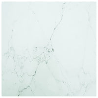 Thumbnail for Tischplatte Weiß 80x80 cm 6 mm Hartglas in Marmoroptik