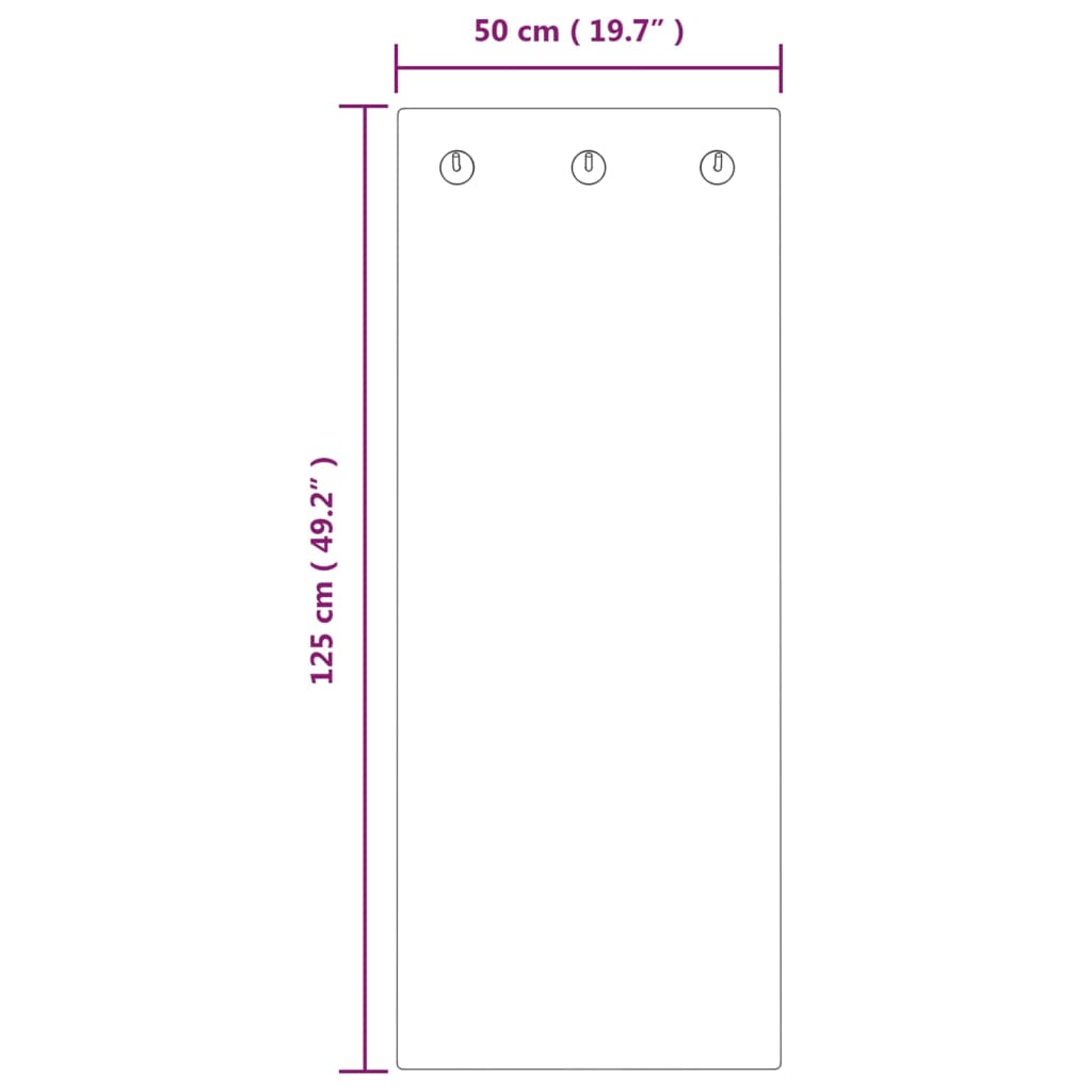 Wandgarderobe 125x50 cm Hartglas Ziegelmauer-Optik