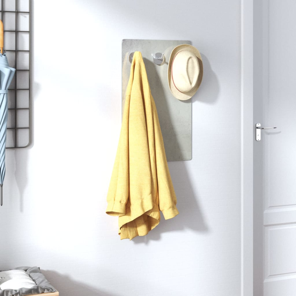 Wandgarderobe 40x25 cm Hartglas Steinmauer-Optik