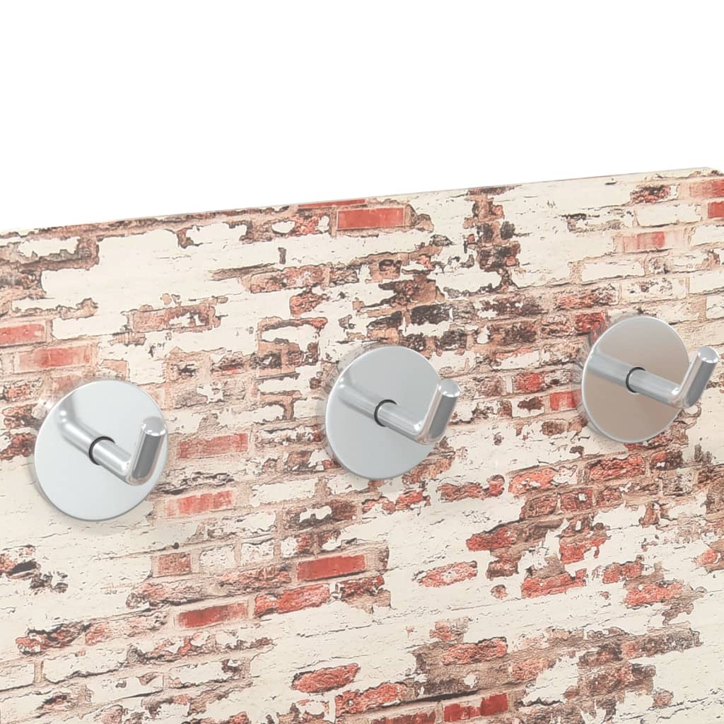 Wandgarderobe 40x25 cm Hartglas Ziegelmauer-Optik