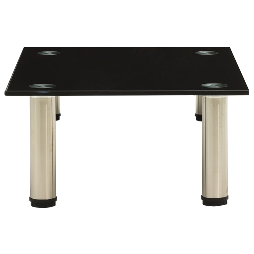 322758 vidaXL TV Stand Black 40x35x17 cm Tempered Glass