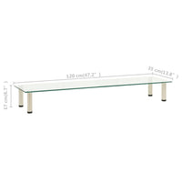 Thumbnail for TV-Tisch Transparent 120x35x17 cm Hartglas