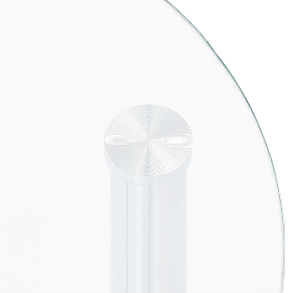 322786 vidaXL 2-Tier Side Table Transparent & Black 38x38x50cm Tempered Glass