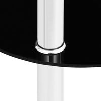 Thumbnail for 322786 vidaXL 2-Tier Side Table Transparent & Black 38x38x50cm Tempered Glass