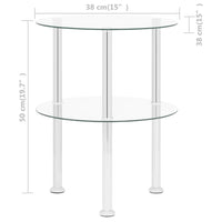Thumbnail for Beistelltisch mit 2 Ablagen Transparent 38 cm Hartglas