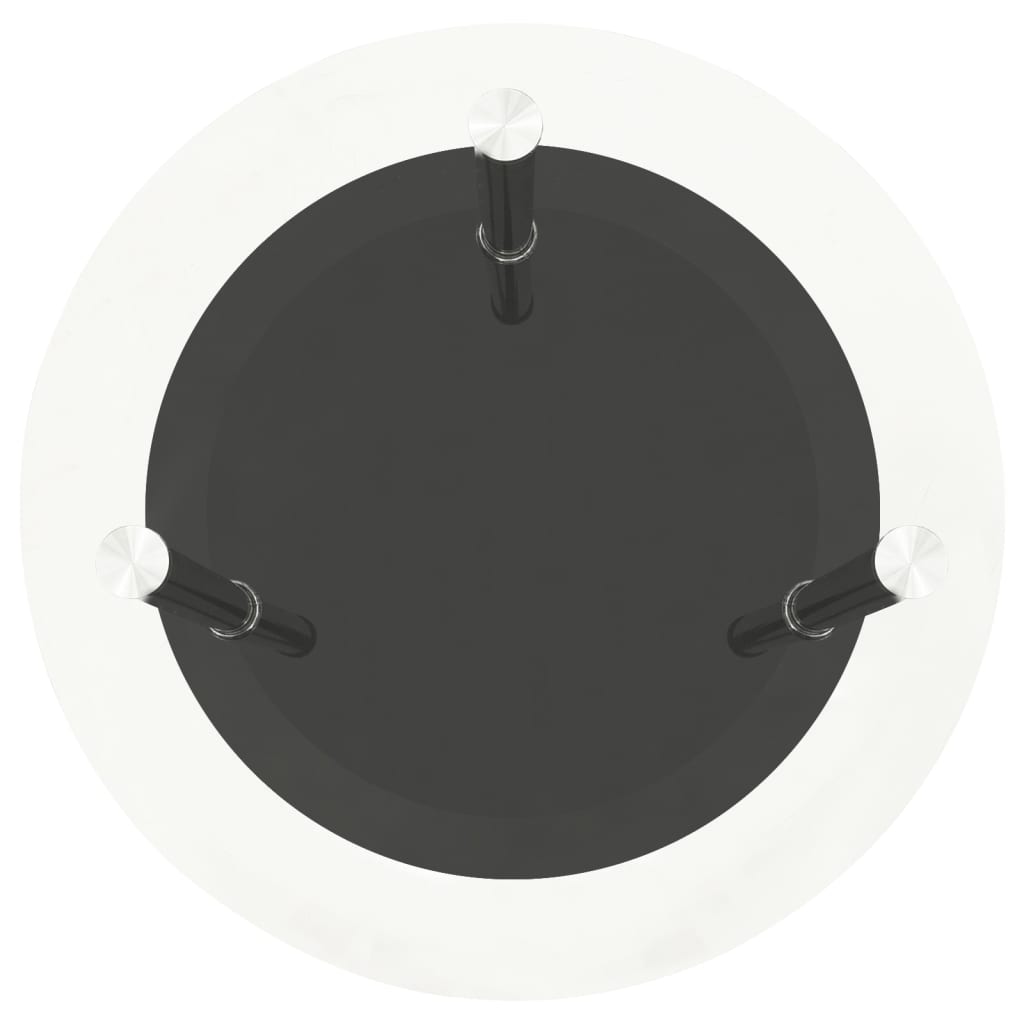 Beistelltisch mit 2 Ablagen Transparent Schwarz 38 cm Hartglas