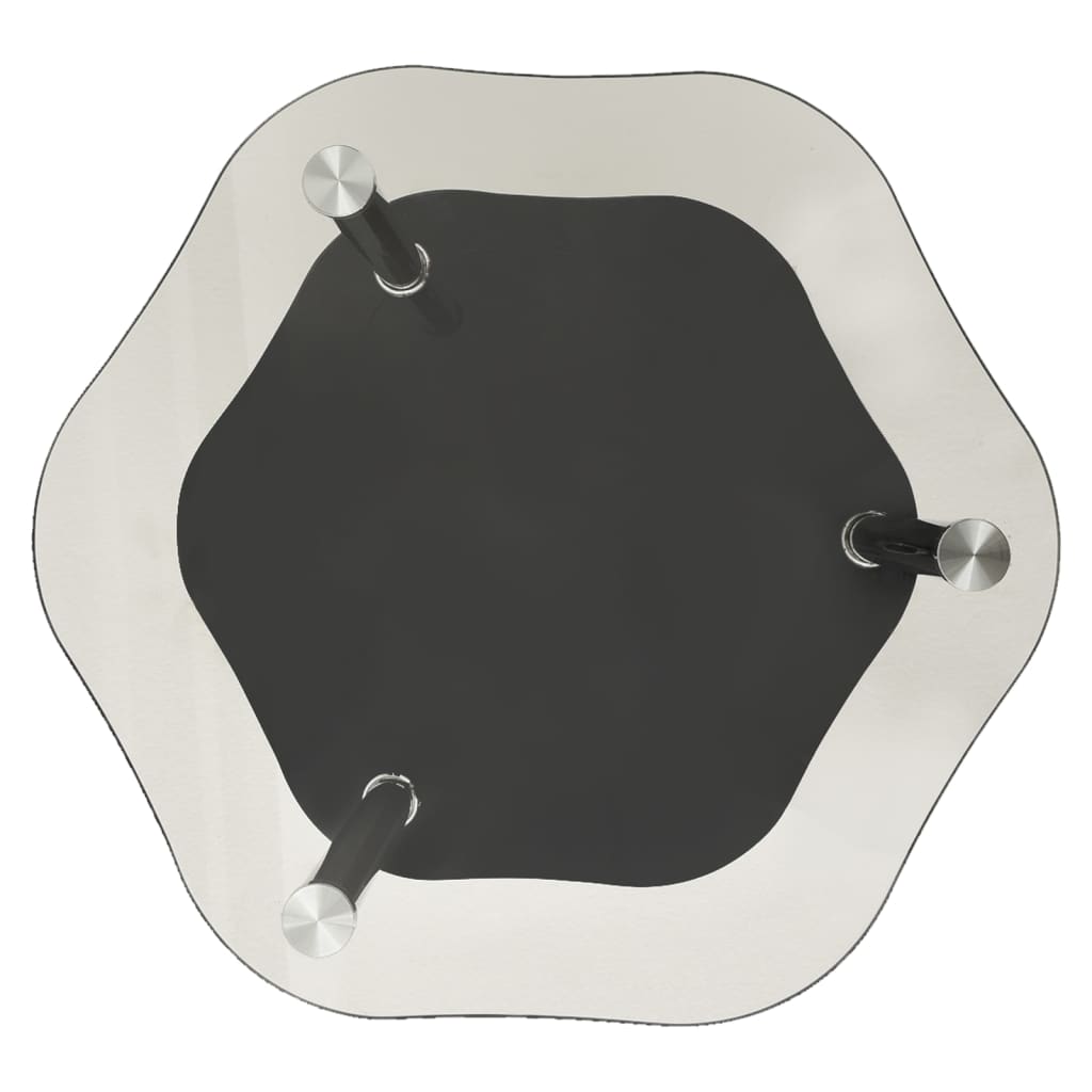 Beistelltisch 2 Ablagen Transparent Schwarz 38x38x50cm Hartglas