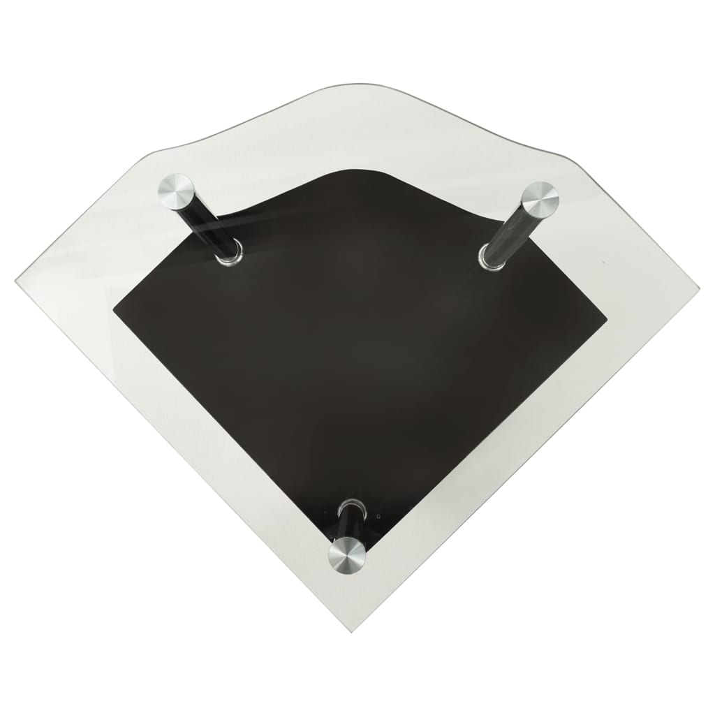 Beistelltisch 2 Ablagen Transparent Schwarz 38x38x50cm Hartglas