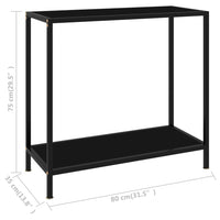 Thumbnail for Konsolentisch Schwarz 80x35x75 cm Hartglas