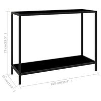 Thumbnail for Konsolentisch Schwarz 100x35x75 cm Hartglas