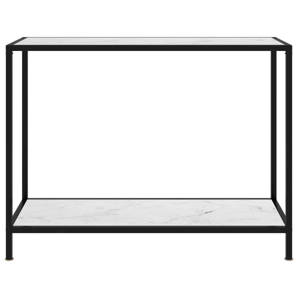 Konsolentisch Weiß 100x35x75 cm Hartglas