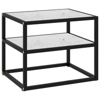 Thumbnail for 322853 vidaXL Console Table White 50x40x40 cm Tempered Glass