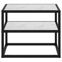 Thumbnail for 322853 vidaXL Console Table White 50x40x40 cm Tempered Glass
