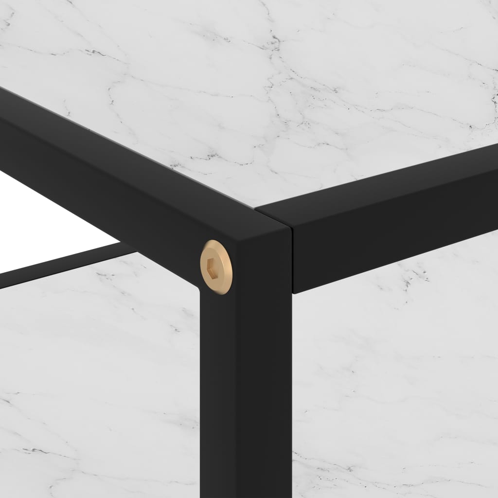 322853 vidaXL Console Table White 50x40x40 cm Tempered Glass
