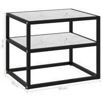 Thumbnail for 322853 vidaXL Console Table White 50x40x40 cm Tempered Glass
