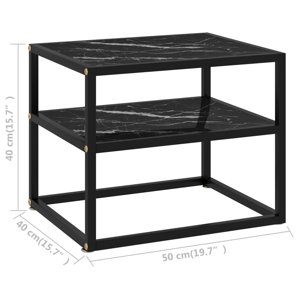 Konsolentisch Schwarz 50x40x40 cm Hartglas