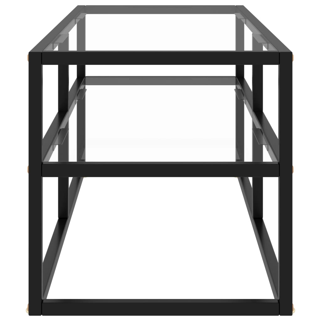 TV-Schrank Schwarz mit Hartglas 100x40x40 cm