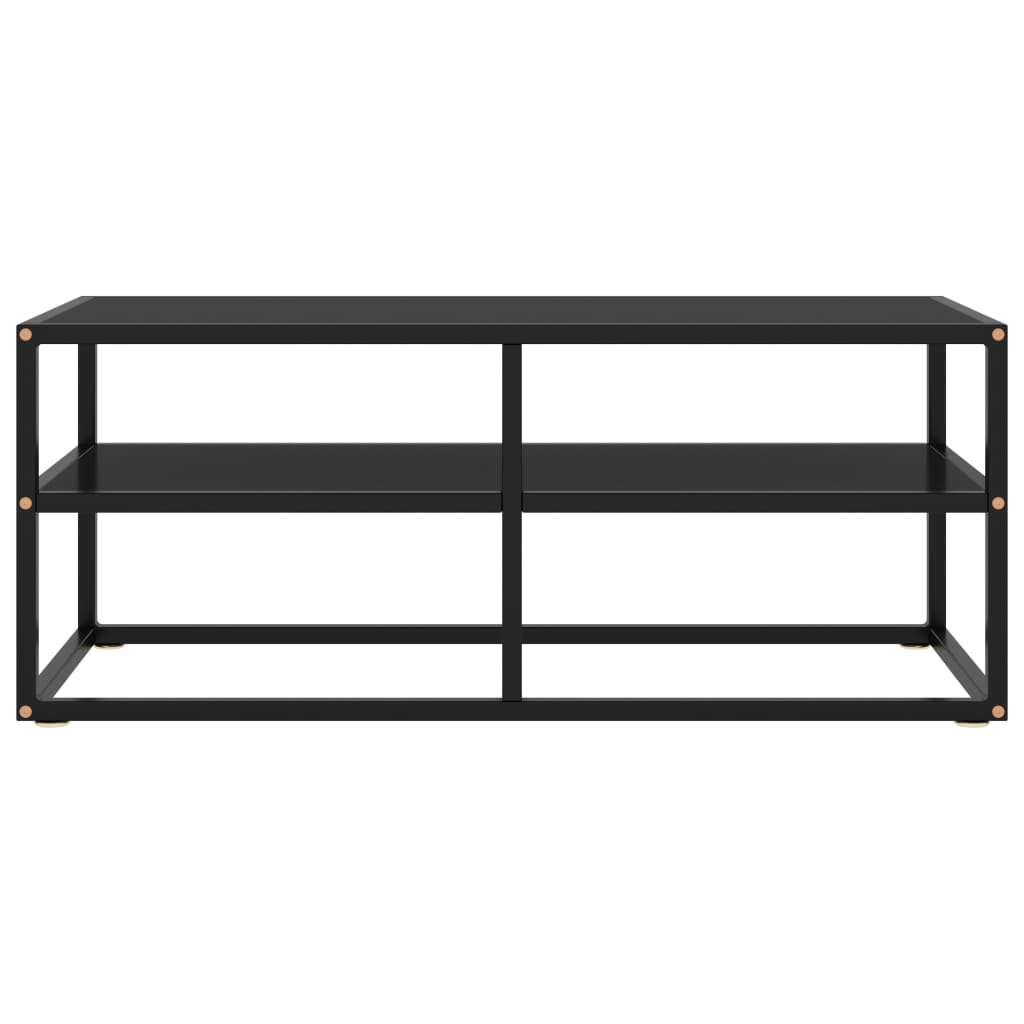 TV-Schrank Schwarz mit schwarzem Glas 100x40x40 cm