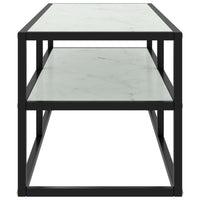 Thumbnail for TV-Schrank Schwarz mit Weißer Marmor-Optik Glas 100x40x40 cm