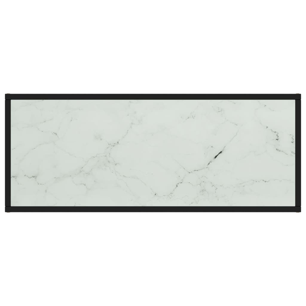 TV-Schrank Schwarz mit Weißer Marmor-Optik Glas 100x40x40 cm