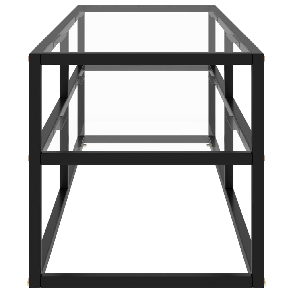 TV-Schrank Schwarz mit Hartglas 120x40x40 cm