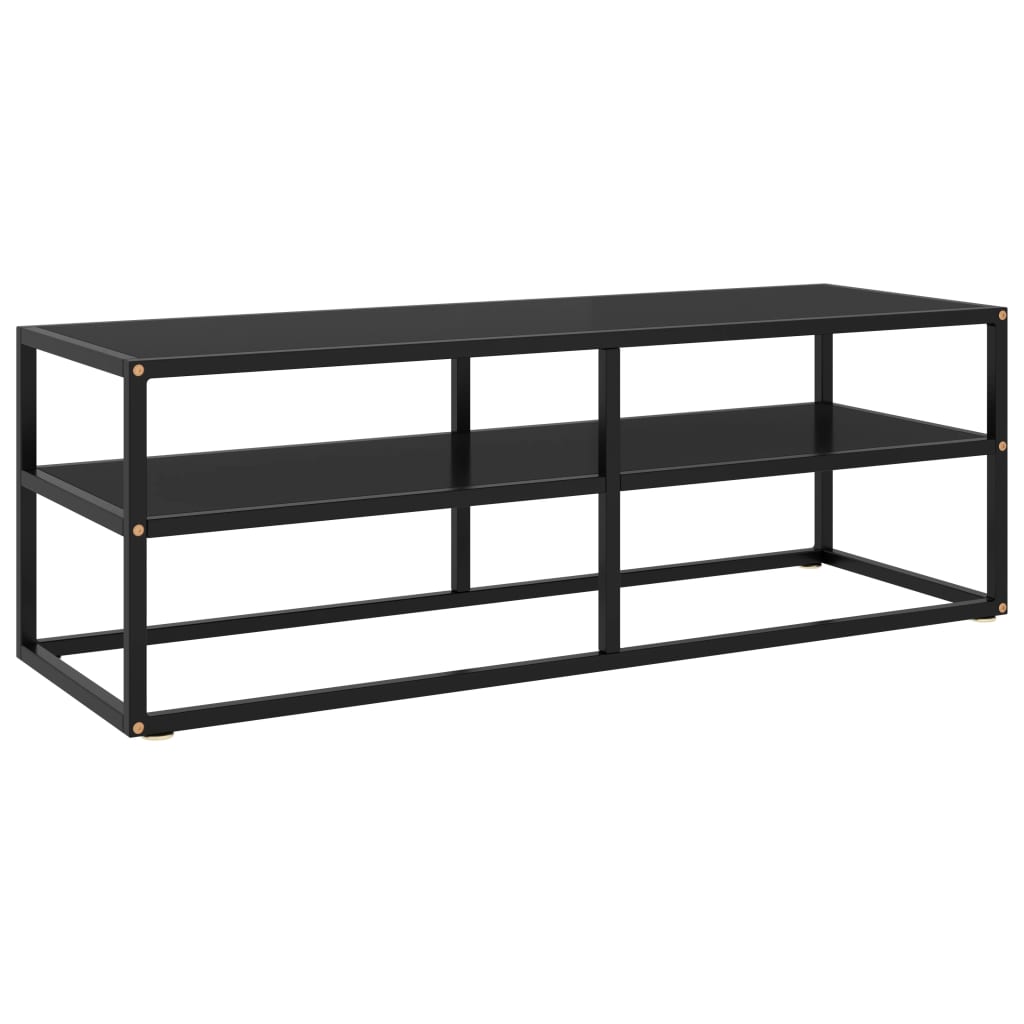 TV-Schrank Schwarz mit schwarzem Glas 120x40x40 cm