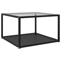 Thumbnail for 322891 vidaXL Coffee Table Transparent and Black 60x60x35 cm Tempered Glass