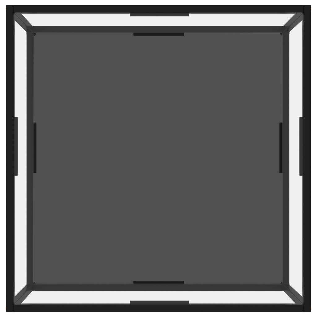 Couchtisch Transparent und Schwarz 80x80x35 cm Hartglas