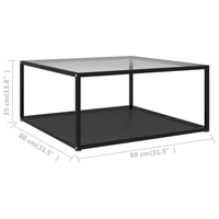 Thumbnail for Couchtisch Transparent und Schwarz 80x80x35 cm Hartglas