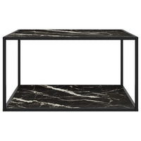 Thumbnail for Couchtisch Schwarz mit Schwarzem Glas Marmor-Optik 90x90x50 cm
