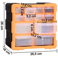 Thumbnail for Multi-Schubladen-Organizer 2 Stk. 12 Schubladen 26,5x16x26 cm