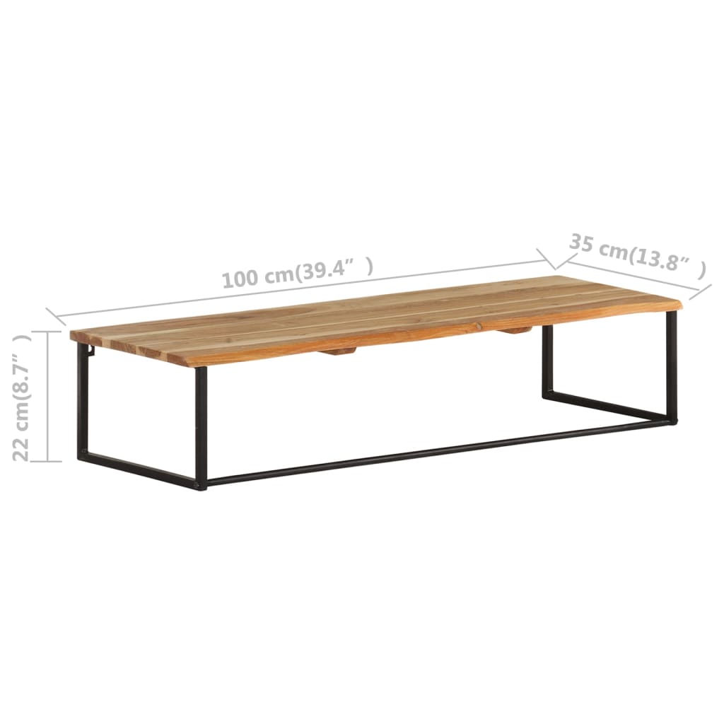 Garderobe mit Naturkante 100x35x22 cm Massivholz Akazie