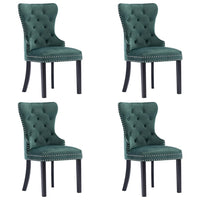 Thumbnail for Esszimmerstühle 4 Stk. Dunkelgrün Samt