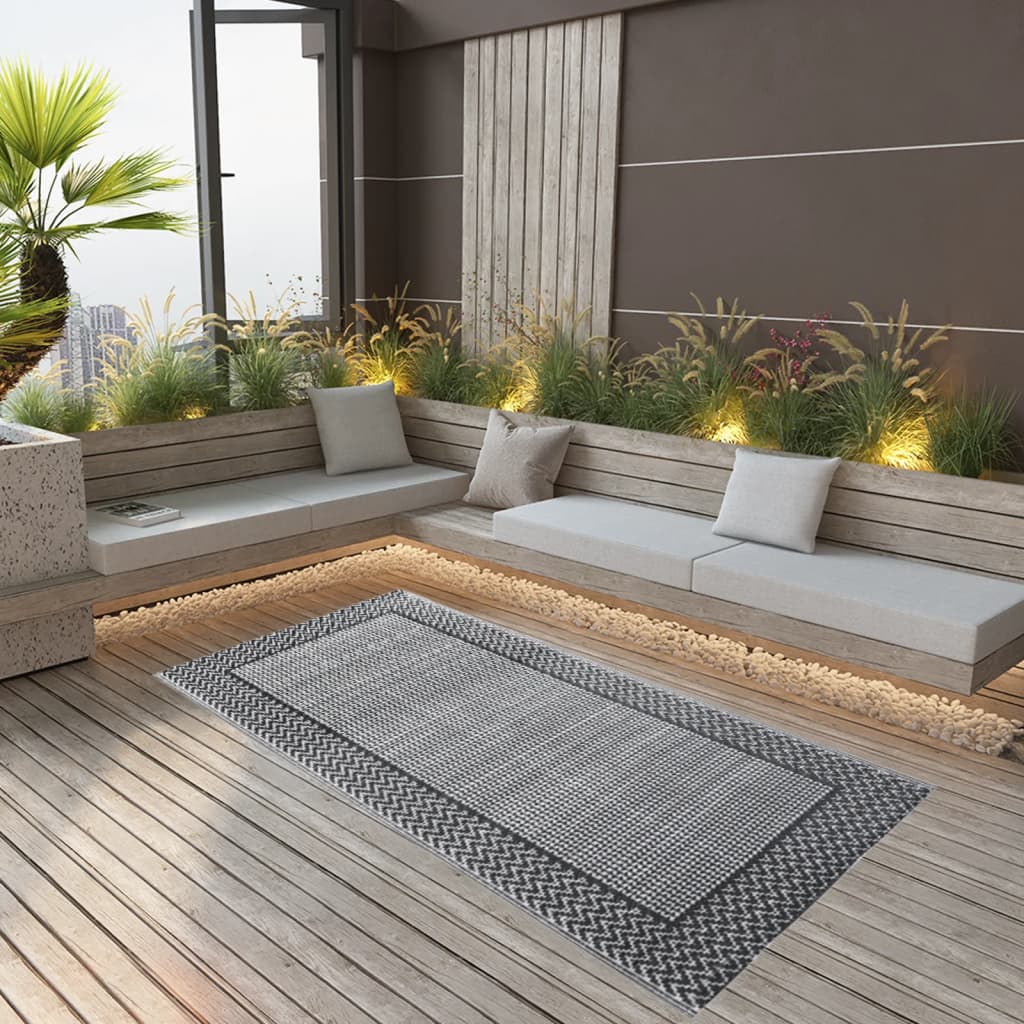 Outdoor-Teppich Grau 160x230 cm PP