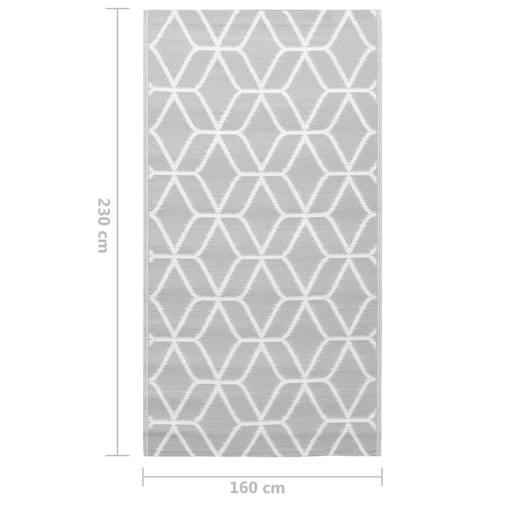 Outdoor-Teppich Grau 160x230 cm PP