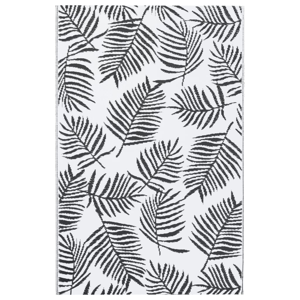 Outdoor-Teppich Weiß und Schwarz 190x290 cm PP