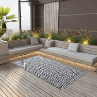 Thumbnail for Outdoor-Teppich Weiß und Schwarz 190x290 cm PP
