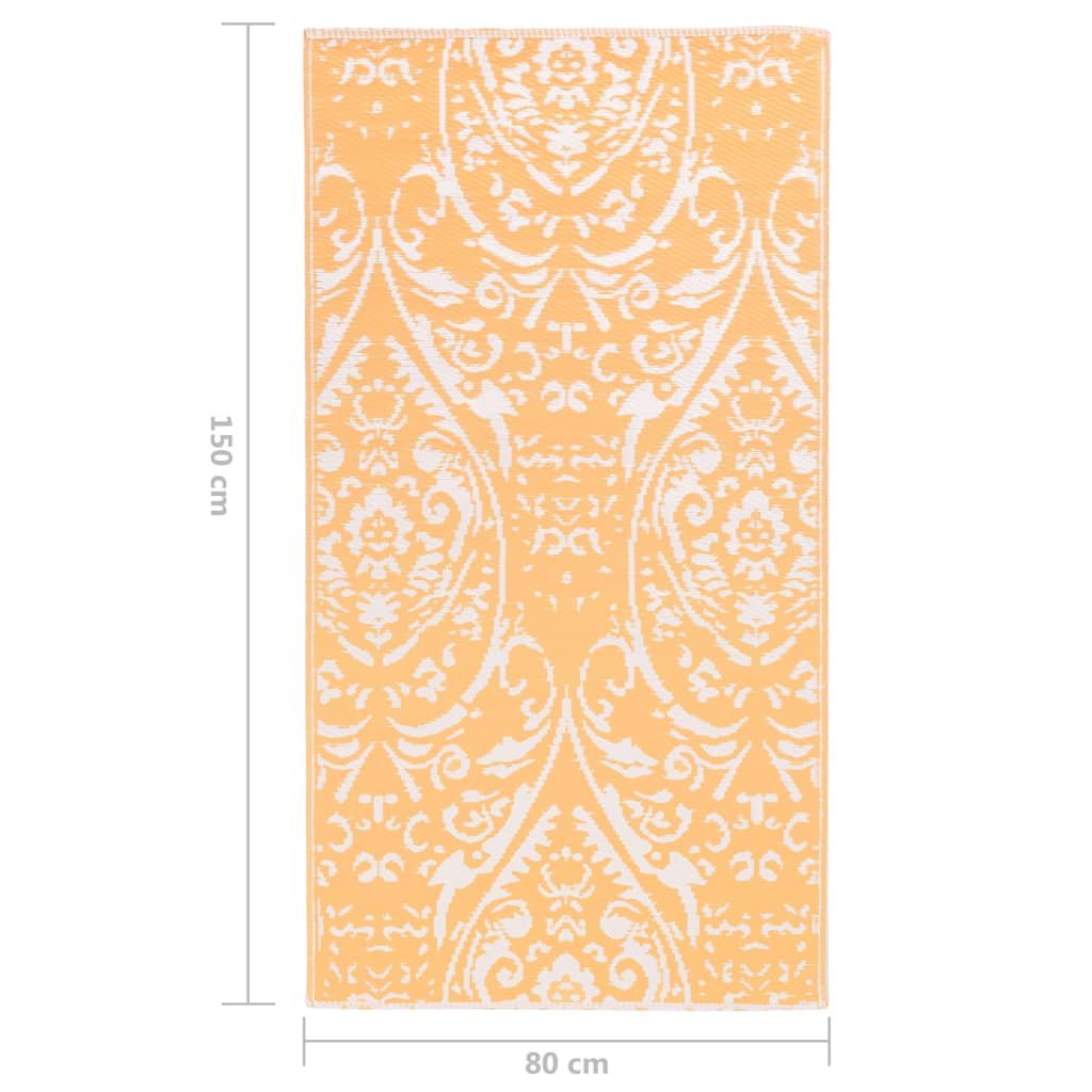 Outdoor-Teppich Orange und Weiß 80x150 cm PP