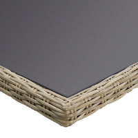 Thumbnail for Garten-Esstisch Braun 200x100x74 cm Glas und Poly Rattan