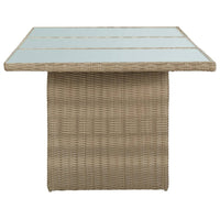 Thumbnail for Garten-Esstisch Braun 200x100x74 cm Glas und Poly Rattan