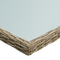 Thumbnail for Garten-Esstisch Braun 200x100x74 cm Glas und Poly Rattan