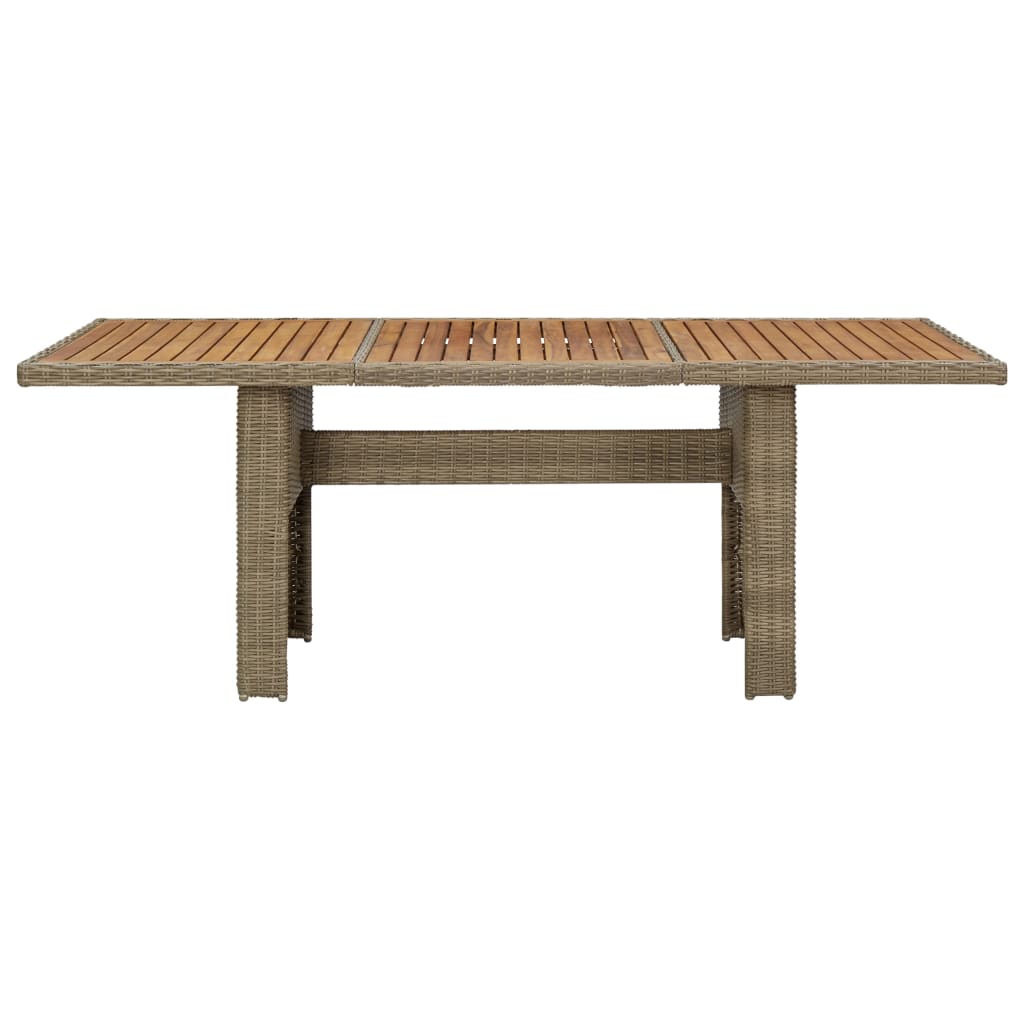 Garten-Esstisch Braun 200x100x74 cm Poly Rattan