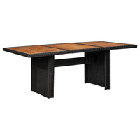 Thumbnail for Garten-Esstisch Schwarz 200x100x74 cm Poly Rattan