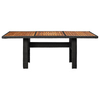 Thumbnail for Garten-Esstisch Schwarz 200x100x74 cm Poly Rattan
