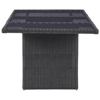 Thumbnail for Garten-Esstisch Schwarz 200x100x74 cm Glas und Poly Rattan
