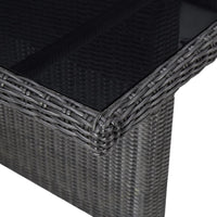 Thumbnail for Garten-Esstisch Schwarz 200x100x74 cm Glas und Poly Rattan