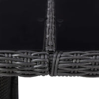 Thumbnail for Garten-Esstisch Schwarz 200x100x74 cm Glas und Poly Rattan