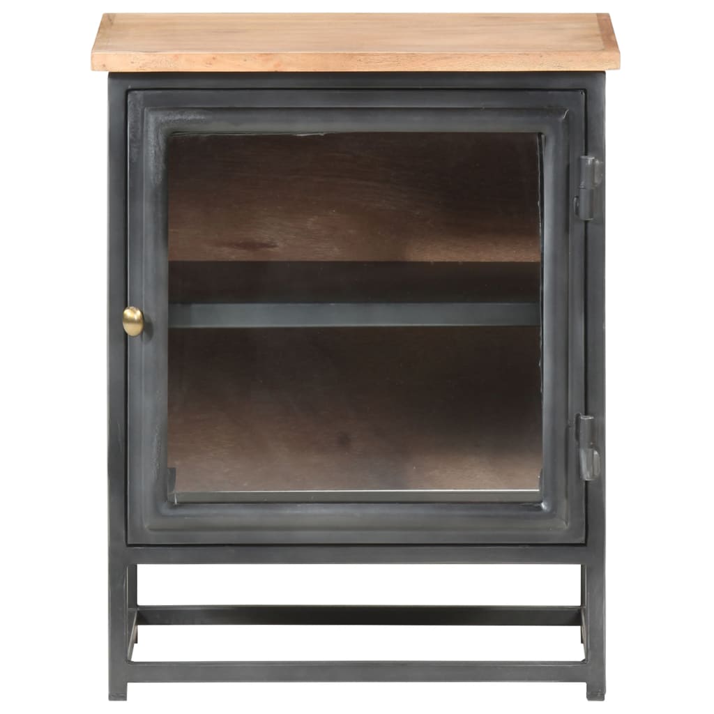 Nachttisch Grau 40x30x50 cm Massivholz Akazie