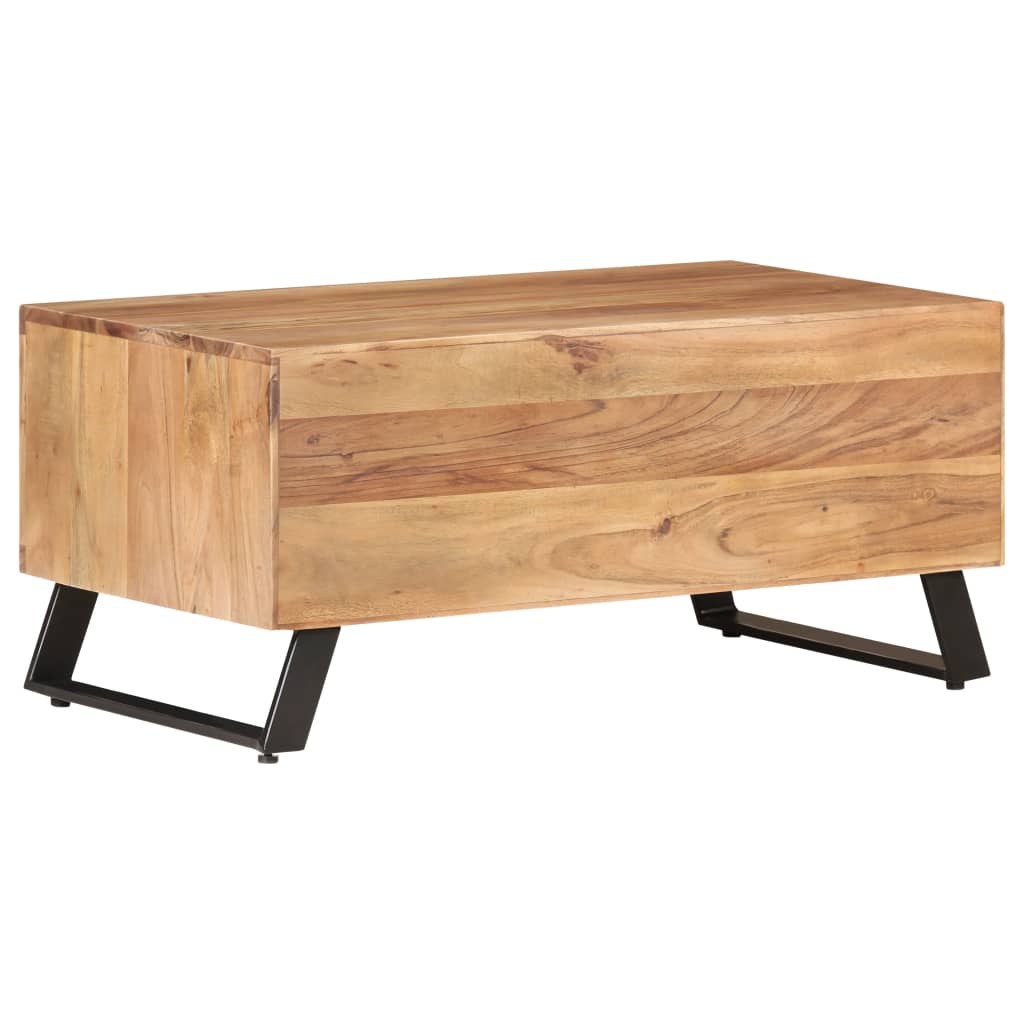 Couchtisch 90x50x40 cm Massivholz Akazie mit Naturkanten